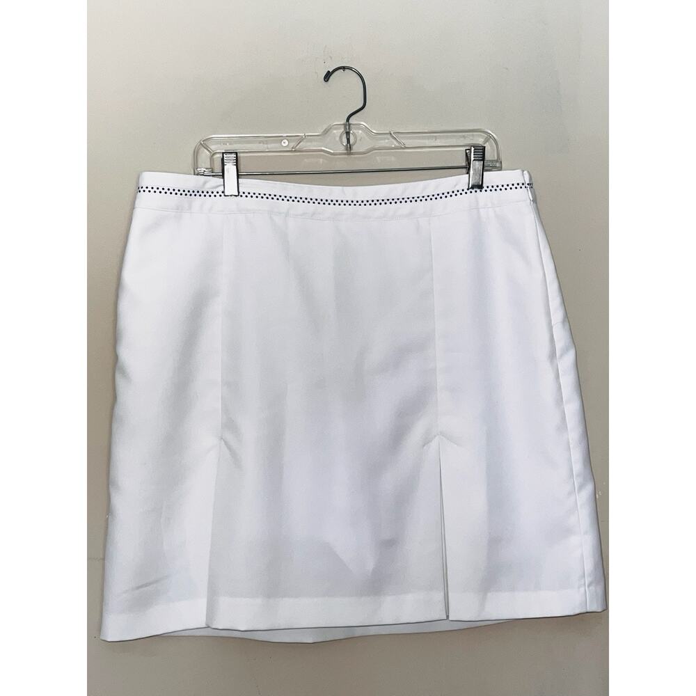 EP PRO WHITE W NAVY POLKA DOT TRIM GOLF SKORT SIZE 16